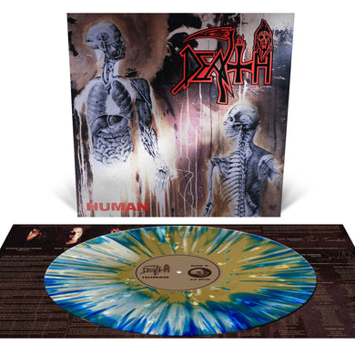 Death Human LP silver foil laminated tri color merge with splatter