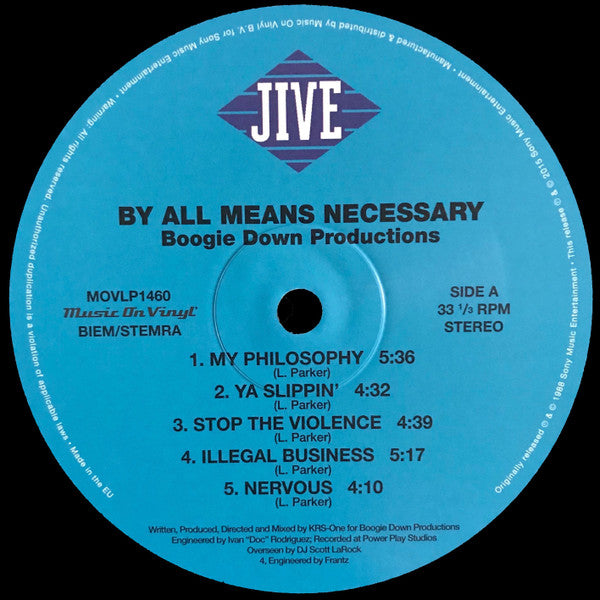 Boogie Down Productions By All Means Necessary Lp Album Re 180